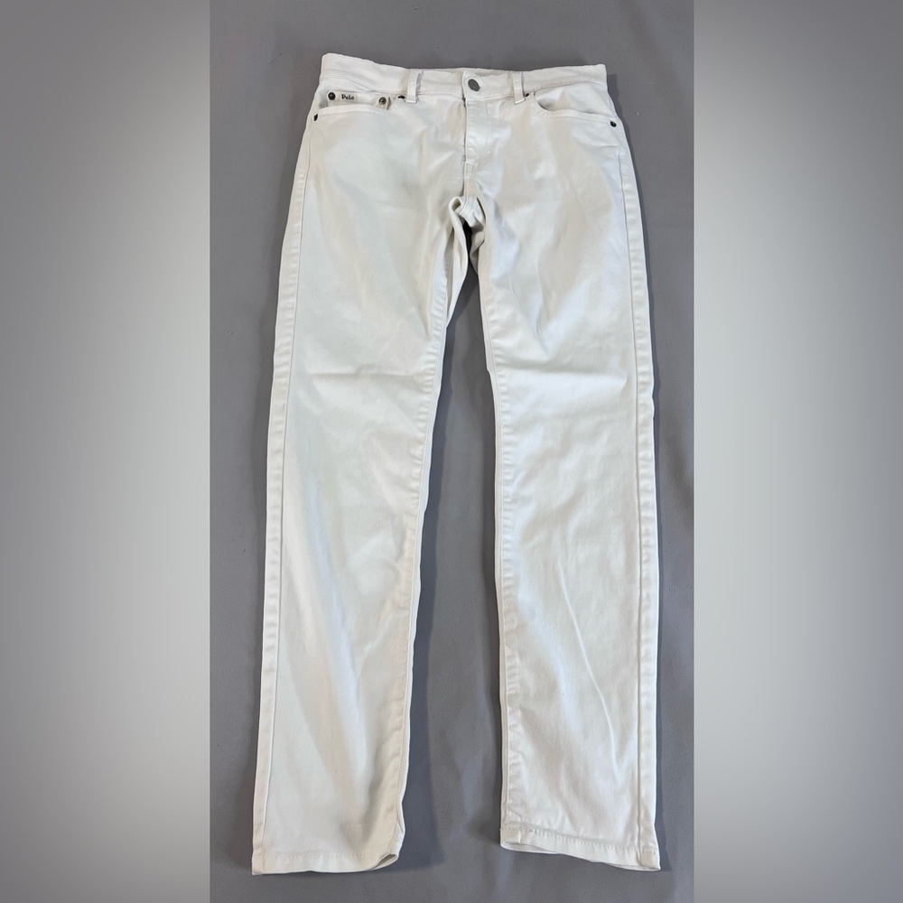 Polo Ralph Lauren Womens White Denim 5 Pocket Tompkins Skinny Jean 30
